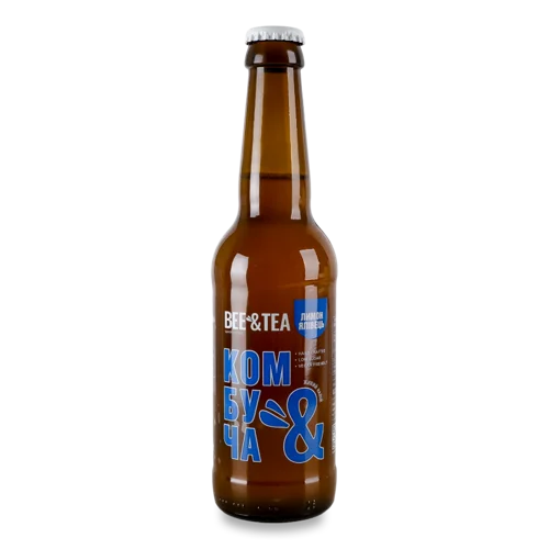 Напій Безалкогольний Слабогазований Лимон-Ялівець Комбуча Bee&Tea, с/пл 0.33л