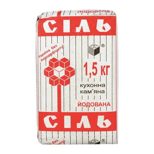 Сіль кухонна харчова йодована кам'яна Артемсіль м/у 1.5кг
