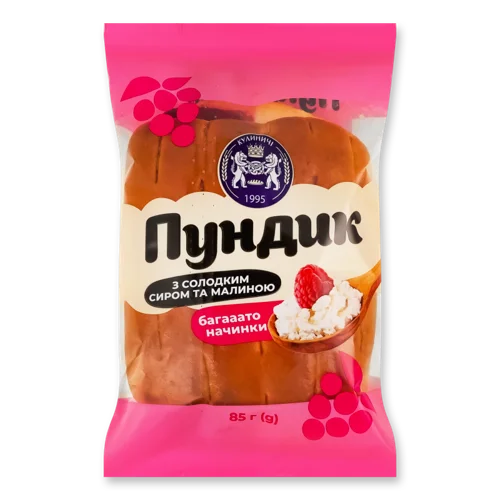 Булочка Солодка З Сиром Та Малиною, в/ґ, 85г