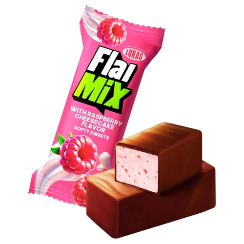 Цукерки FlaiMix зі смаком малинового чизкейку Лукас ваг