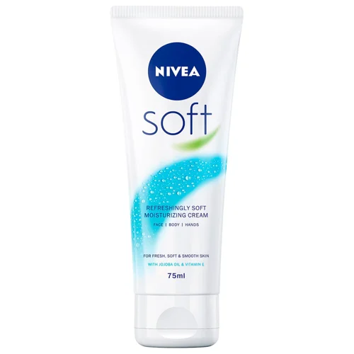Крем для обличчя і тіла Nivea Soft Зволожуючий олія жожоба та вітамін Е 75мл