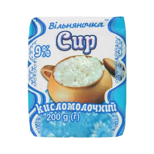 Сир кисломолочний 9% Вільняночка м/у 200г