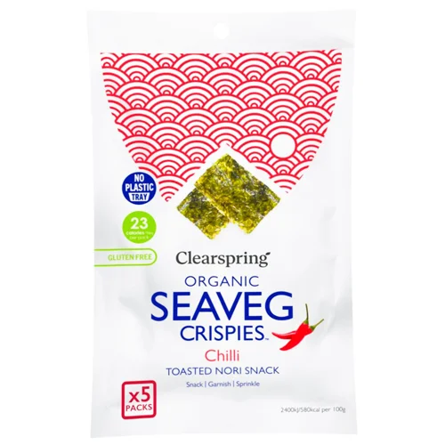Чипси Clearspring Чилі з морських водоростей органічні 5*4г