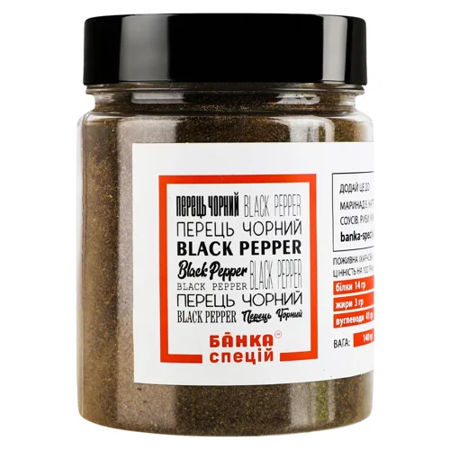 Перець Банка Спецій чорний мелений 140г