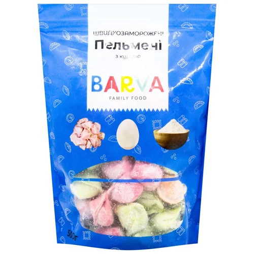 Пельмені Barva 500 г з куркою кольорові