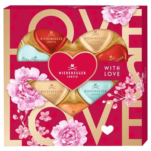 Набір цукерок в молочному та чорному шоколаді Master selection With Love NIEDEREGGER 125 г