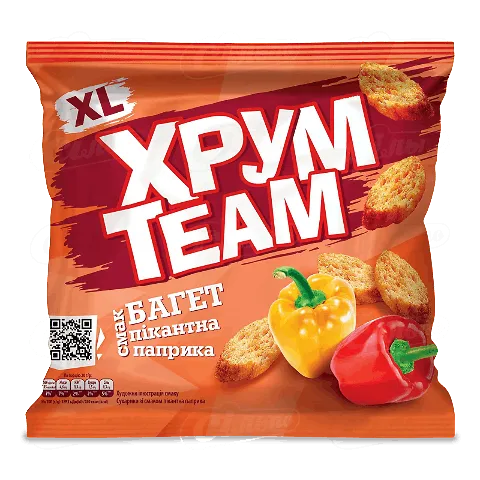 Сухарики ХрумTeam Багет Пікантна паприка, 100г