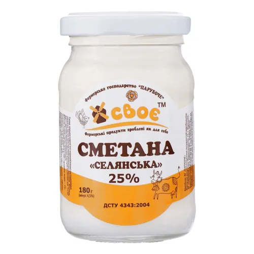 Сметана 25% Селянська Своє с/б 180г