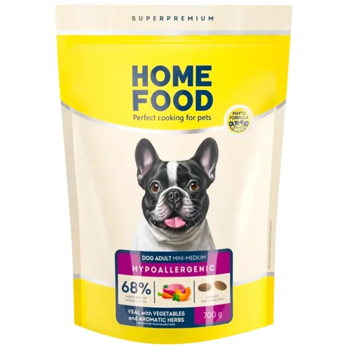 Корм сухий Home Food Hypoallergenic з телятиною та овочами для собак малих і середніх порід 700г