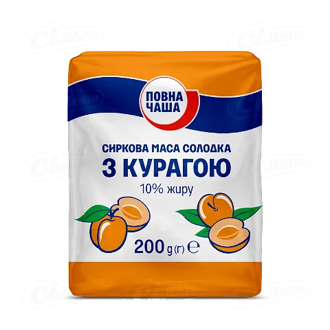 Маса сиркова «Повна Чаша»® курага 10%, 200г