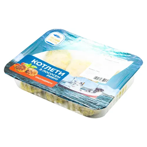 Котлети Рибний тиждень рибні з лососем охолоджені 500г