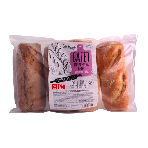 Багет гречаний та Люкс заморожені Fozzy 4*150г