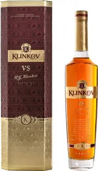 Коньяк КЛІНКОВ VS в сувенірному коробі, 0,35л