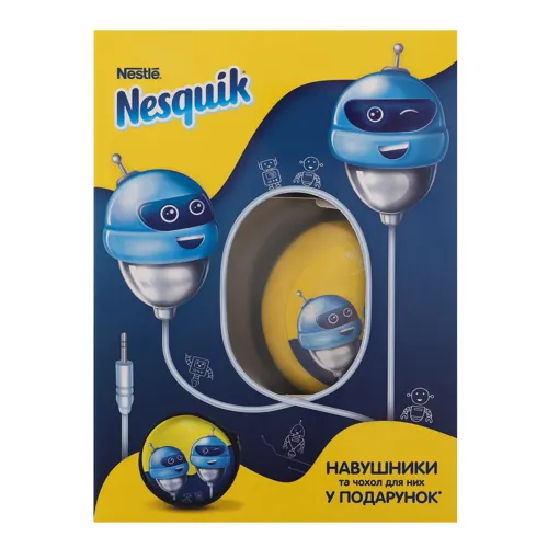 Промо-набір Напій швидкорозчинний з какао Opti-Start Nesguik 380г+Навушники з чохлом к/у 1шт