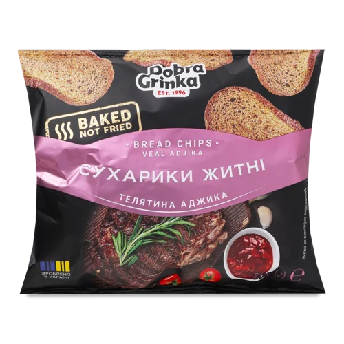 Сухарики Житні Телятина Аджика Добра Грінка, м/у 80г