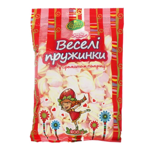 Зефір жувальний з ароматом полуниці Веселі пружинки Confectum м/у 200г