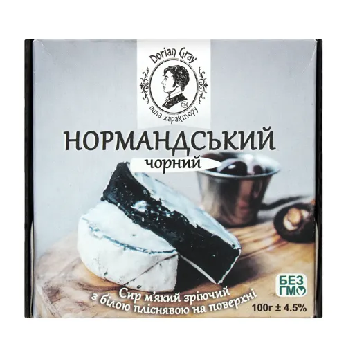 Сир 50% м'який Нормандський чорний Dorian Gray к/у 100г