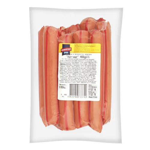 Сосиски варені Хот-дог Ковбасний ряд м'у 400г