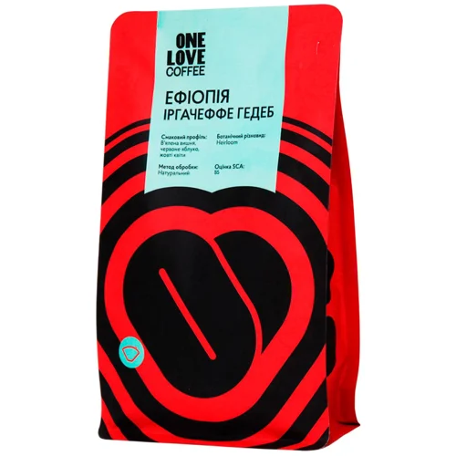 Кава свіжообсмажена Ефіопія Іргачеффе Гедеб ONE LOVE 250 г