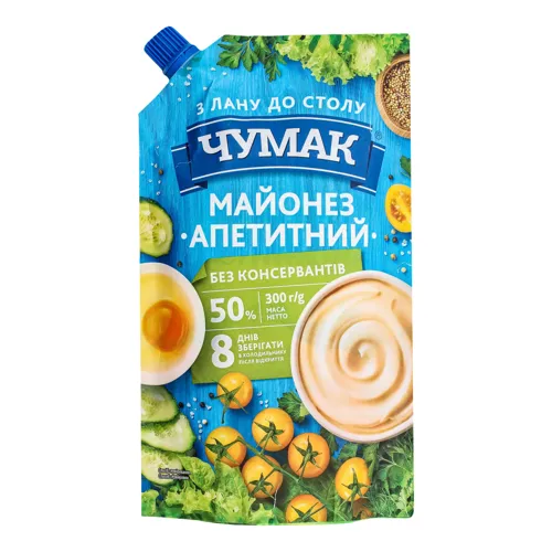 Майонез 50% Апетитний Чумак д/п 300г
