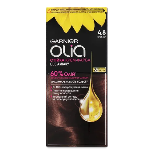Крем-фарба Для Волосся Olia №4.8 Garnier, 1шт