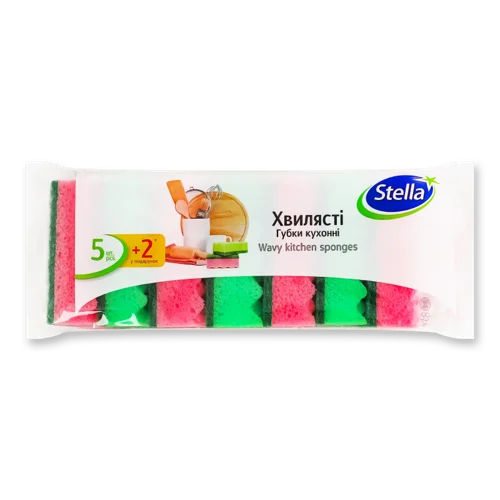 Губки Кухонні Хвилясті Stella, В/ґ, 7шт