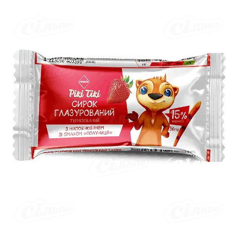 Сирок глазурований «Премія Рікі Тікі»® полуниця 15%, 36г