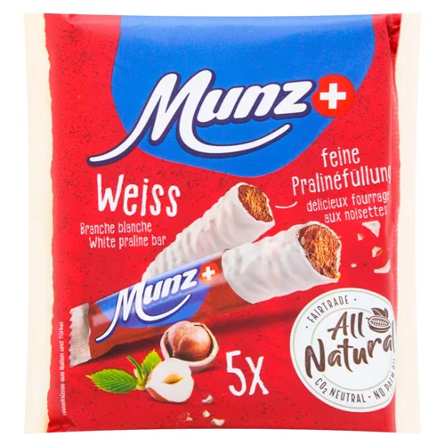 Батончик Munz з білого шоколаду та праліне 115г