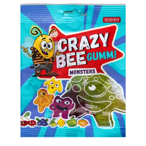 Цукерки желейні Monsters Crazy Bee Gummi Roshen м/у 100г
