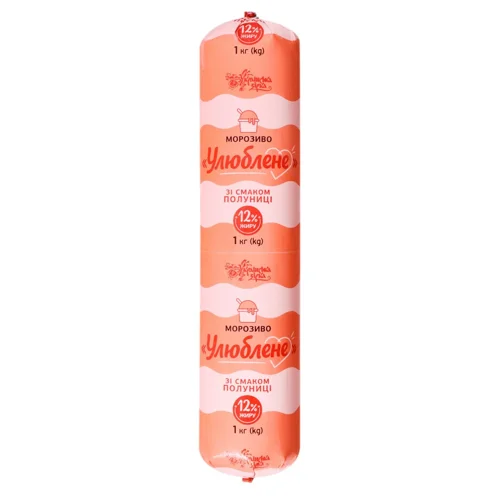 Морозиво Українська Зірка улюблене зі смаком полуниці 1кг