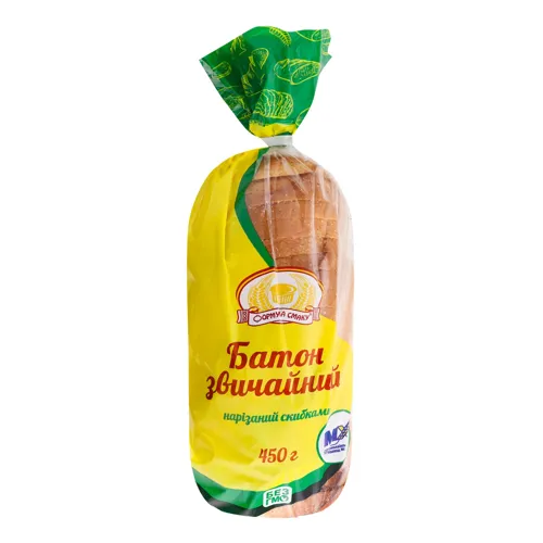 Батон нарізний Звичайний Формула смаку м'який 450г
