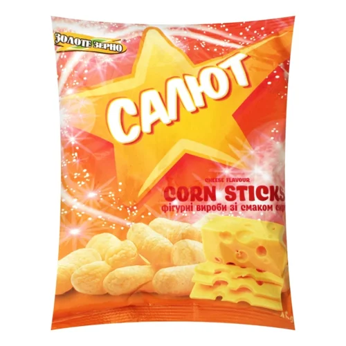 Палички кукурудзяні Золоте Зерно Салют з сиром 45г