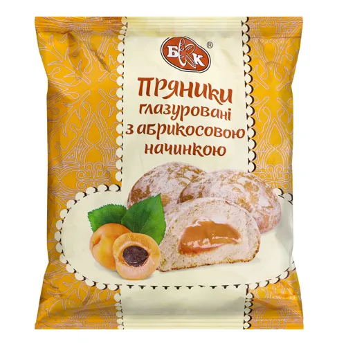 Пряники глазуровані з абрикосовою начинкою БКК м/у 190г
