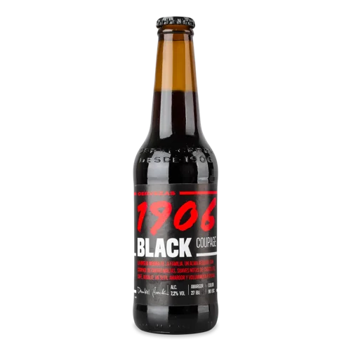 Пиво 0.33л 7.2% пастеризоване Black Coupage 1906 Estrella Galicia, Пластикова пляшка