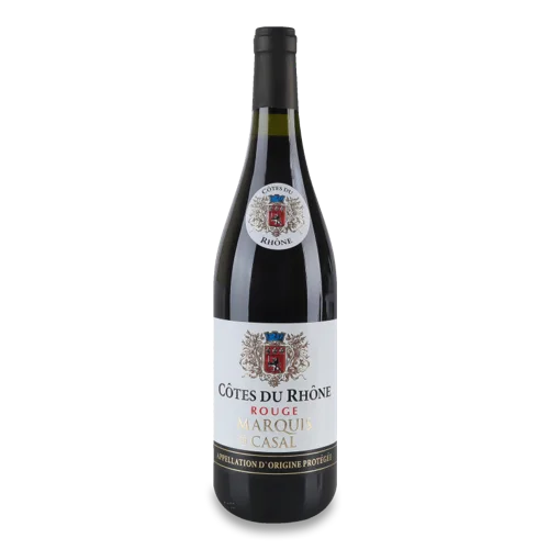 Вино Червоне Сухе 0.75л 13.5% Cotes du Rhone Rouge Marquis de Casal, в/ґ