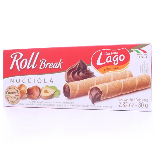 Трубочки Gastone Lago вафельні з фундучним кремом,80г