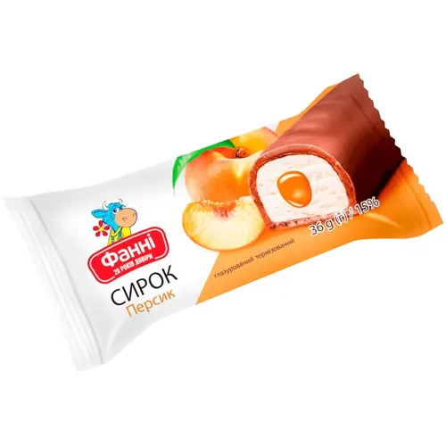 Сирок глазурований Фанні з персикової начинкою 15%, 36г