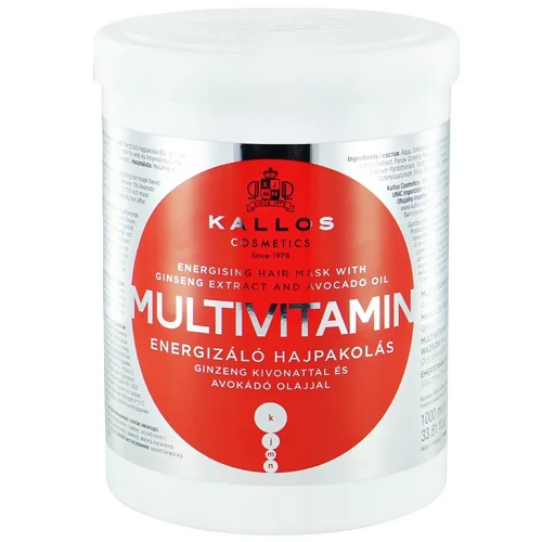 Маска для волосся Kallos Cosmetics Multivitamin енергетична мультивітамінна з екстрактом женьшеню та маслом авокадо 1л