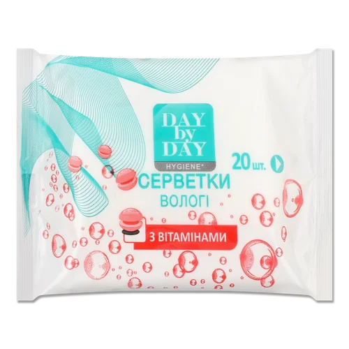 Косметичні Вологі Серветки Hygiene Day by Day з Вітамінами, 20шт