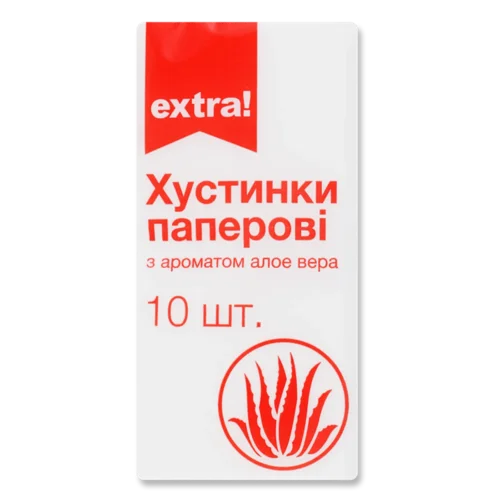 Хустинки паперові Extra! з ароматом алое вера