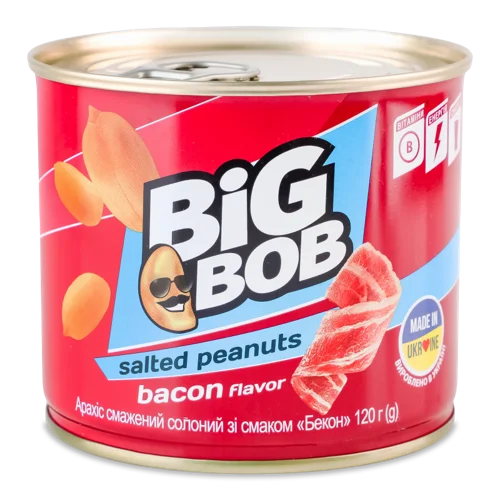 Арахіс Смажений Солоний Бекон, вищого ґатунку, з/б 120г