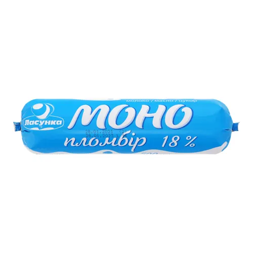 Морозиво 18% пломбір Моно Ласунка м/у 0.5кг