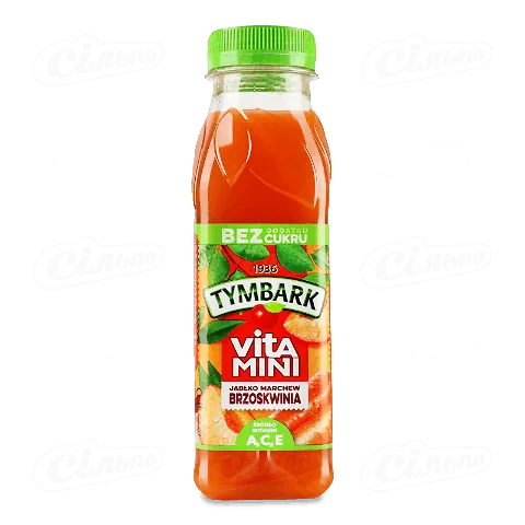 Сік Tymbark персик-морква-яблуко 100% без цукру, 0,3л