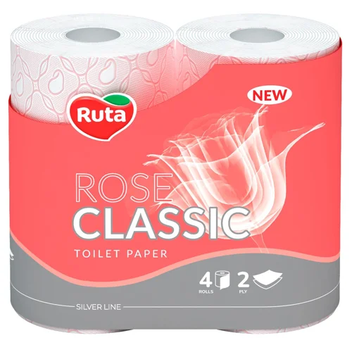 Туалетний папір Ruta Rose Classic Троянда  2-шаровий 4шт