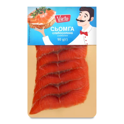 Сьомга Напівкопчена Нарізка Б/Ш В/К, 90г