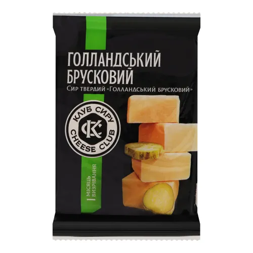 Сир твердий Голландський брусковий Клуб сиру м/у 185г