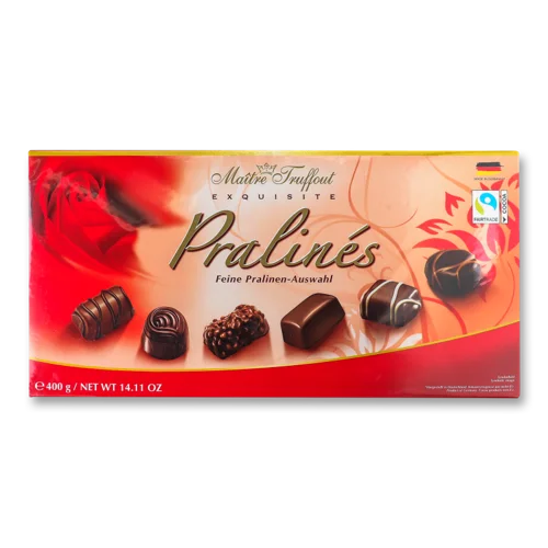 Цукерки Асорті Червоне Pralines Exquisite Maitre Truffout, к/у 400г