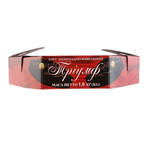 Торт шоколадно-вафельний Тріумф Бісквіт Шоколад 1кг