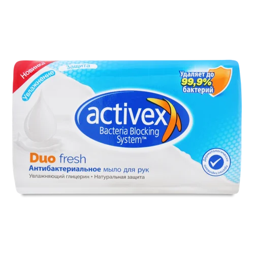 Мило Антибактеріальне 2в1 Duo Fresh Activex, 120г