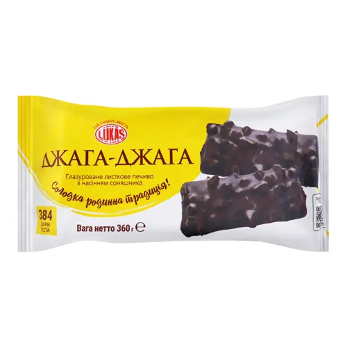 Печиво глазуроване листкове з насінням соняшника Джага-джага Lukas м/у 360г